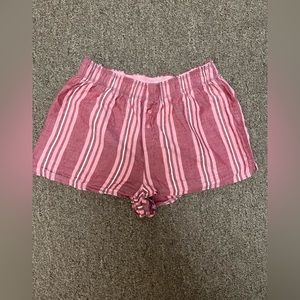 Striped pink & magenta pajama shorts for women